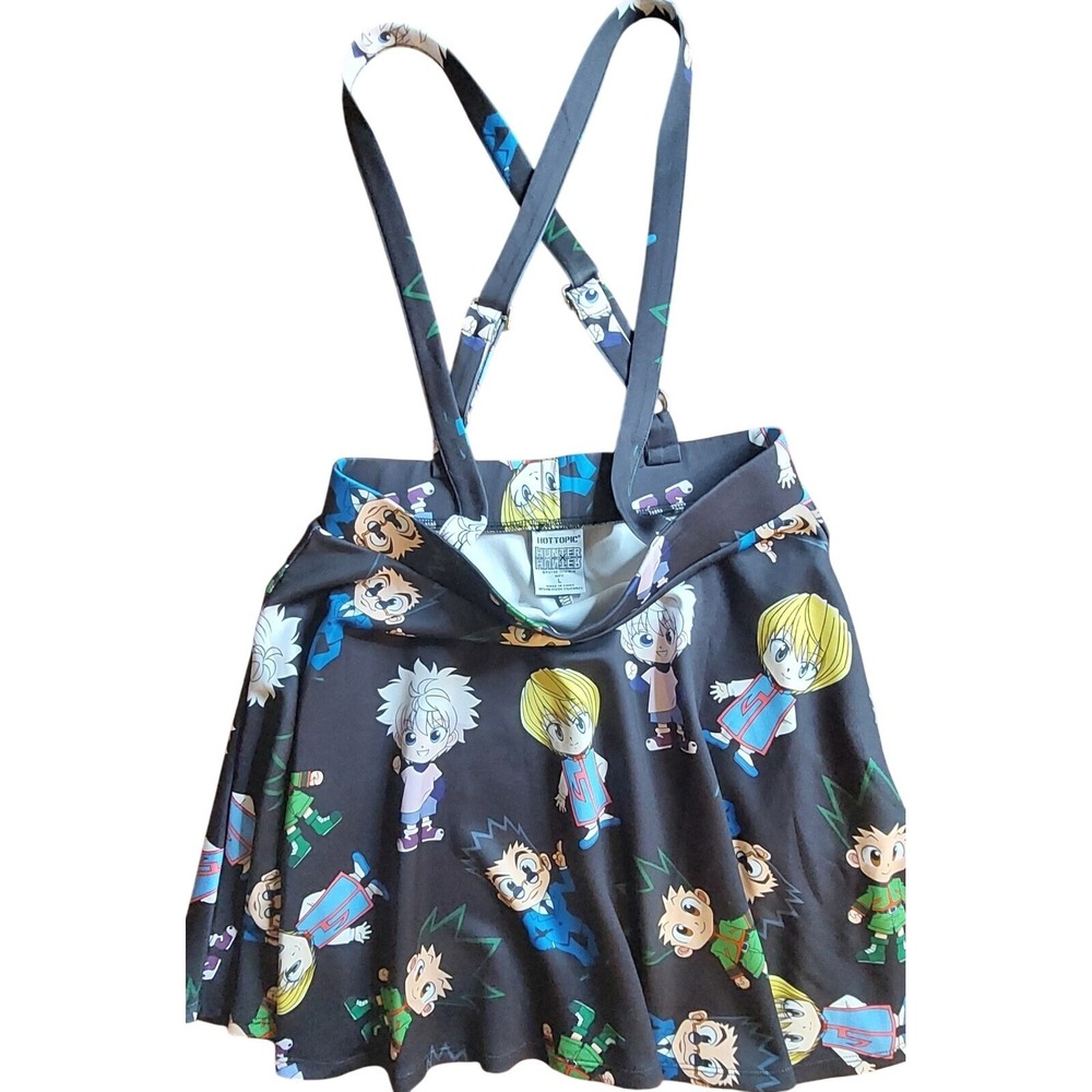 Hot Topic Hunter X Hunter Black Character Skirt w/ Suspenders Size L Cos #234C‎